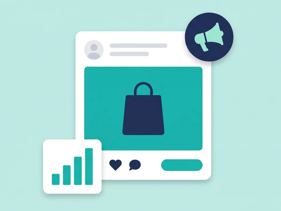 A social feed ad with a rising results chart
