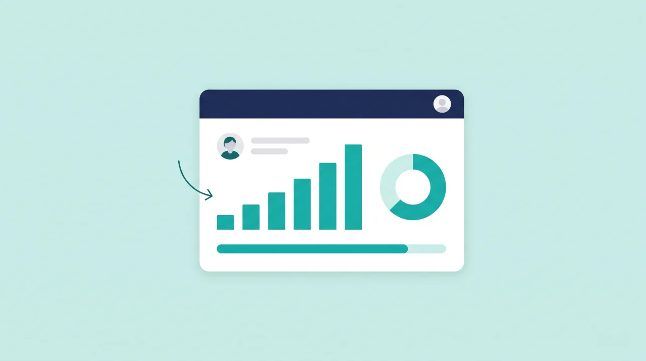 A reporting dashboard with rising bars